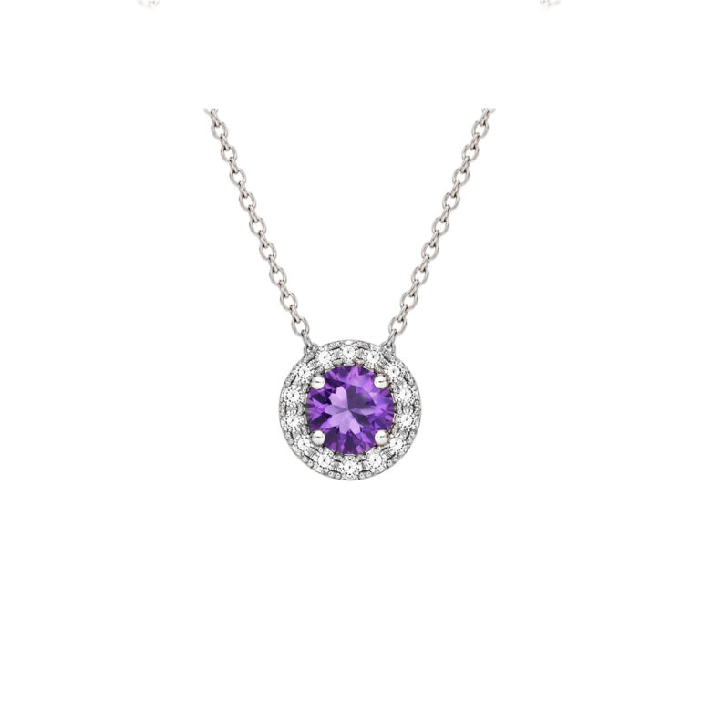 Sterling Silver Necklace With Amethyst