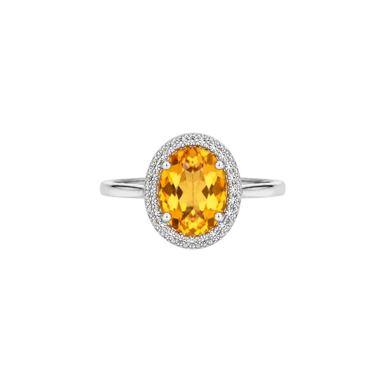 Sterling Silver Ring With Citrine